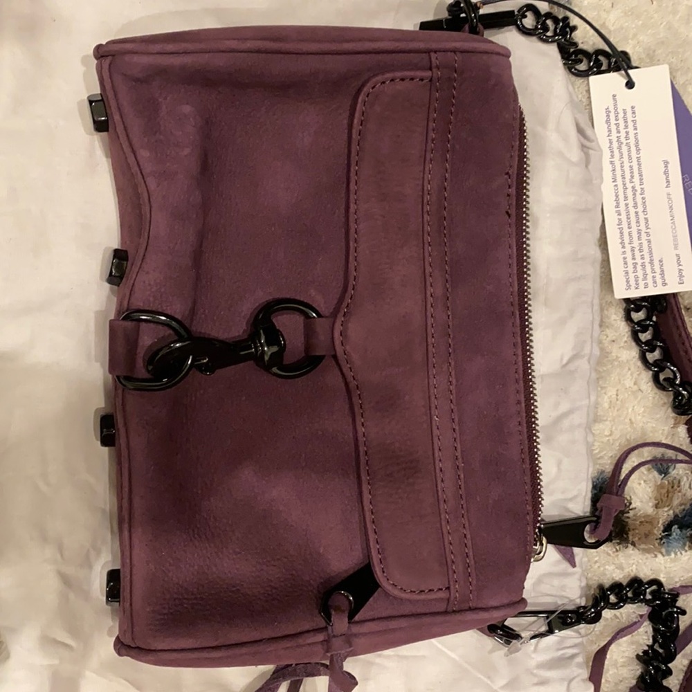 Rebecca minkoff crossbody - purple eggplant suede